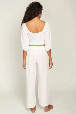 Online - Joan Wrap Pants - Patched White Pants