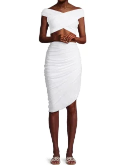 Clearance - Tara Top - White Mesh Crop Tops