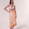 Outlet Poupette St. Barth - Long Skirt Aude - Yellow Flower Mix Long Skirts