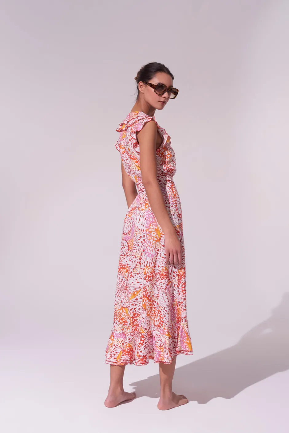 Clearance - Midi Dress Aude - Orange Ailes Dresses | Midi