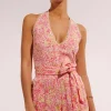 Discount Poupette St. Barth - Short Jumpsuit Beth - White Pink Nature Pants Jumpsuits | Rompers