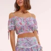 Online Poupette St. Barth - Top Bonny - White Lavender Nature Crop Tops