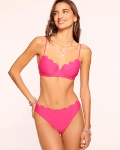New - Amani Scalloped Bikini Bottom - Perfect Pink Bikini