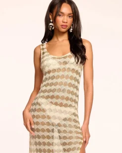 Clearance - Angely Crochet Coverup Midi Dress - Gold Crochet Coverups | Midi