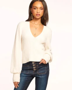Best - Aurinda V Neck Sweater - Ivory Sweaters & Knits