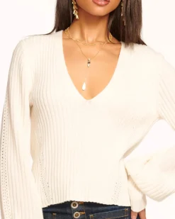 Best - Aurinda V Neck Sweater - Ivory Sweaters & Knits