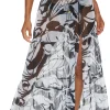 New - Cecelia Coverup Maxi Skirt - Black/White Palm Coverups | Long Skirts