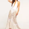 Best - Dalia Coverup Maxi Skirt - White Printed Lace Coverups | Long Skirts