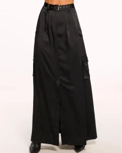 Best - Decker Belted Maxi Skirt - Black Long Skirts