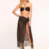 Hot - Gaia Coverup Skirt - Black/Gold Zigzag Coverups | Long Skirts