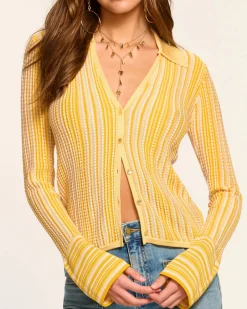 Hot - Ivana Cardigan Sweater - Daisy Stripe Sweaters & Knits