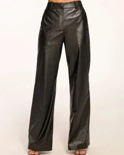 Best - Jace Faux Leather Wide Leg Pant - Black Pants