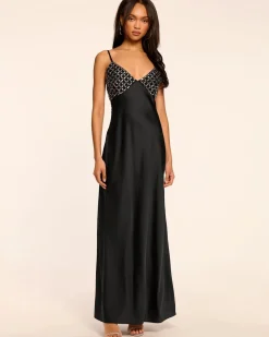 Fashion - Lizzy Embellished Gown - Black/Silver Long Dresses | Dresses