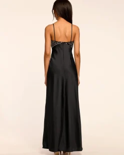 Fashion - Lizzy Embellished Gown - Black/Silver Long Dresses | Dresses