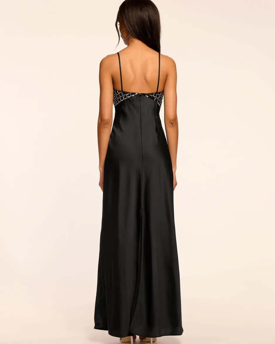 Fashion - Lizzy Embellished Gown - Black/Silver Long Dresses | Dresses