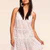 Hot - Marg Eyelet Coverup Mini Dress - White Coverups | Mini Dresses