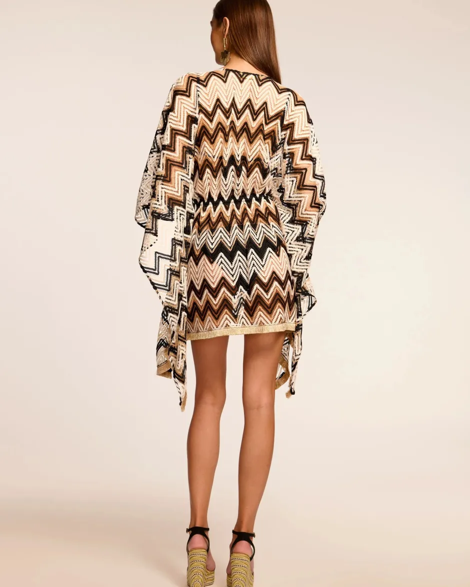 Hot - Mckala Chevron Coverup Mini Dress - Neutral Chevron Coverups | Mini Dresses