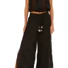 Outlet - Milan Wide Leg Coverup Pant - Black Floral Coverups