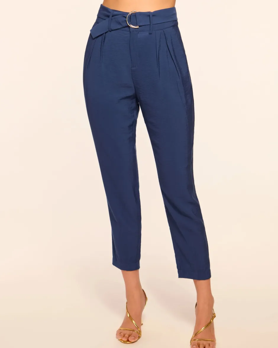 Fashion - Miley Belted Ankle Length Pant - Spring Navy Pants