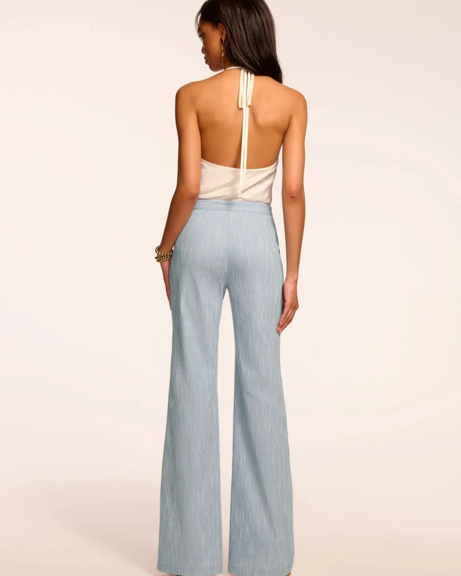 Fashion - Naima Textured Mid-Rise Pant - Light Indigo Pants