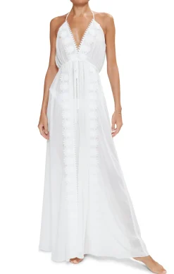 Fashion - Nikole V-Neck Coverup Maxi Dress - White Coverups