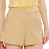 Outlet - Tamika Cotton Mini Short - Burlap Shorts