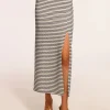 New - Venus Knit Midi Skirt - Navy Pucker Long Skirts