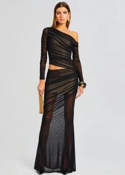 Sale - Aura Dress - Black/Nude Dresses | Long Dresses