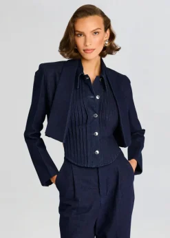 Fashion - Clara Denim Blazer - Rinse Denim Jackets | Jackets
