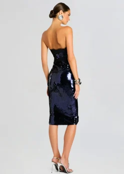 Outlet - Ellen Sequin Dress - Navy Dresses | Midi