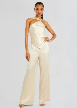 New - Ensley Jumpsuit - Light Champagne Pants Jumpsuits