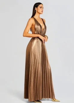 New - Graciane Jumpsuit - Metallic Bronze Pants Jumpsuits
