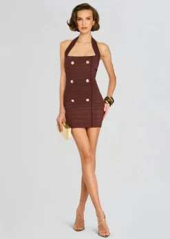 Discount - Harlynn Bandage Knit Dress - Metallic Pecan Mini Dresses | Dresses
