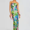 Fashion - Keaton Silk Dress - Jade Tropical Leaf Dresses | Mini Dresses