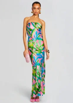 Fashion - Keaton Silk Dress - Jade Tropical Leaf Dresses | Mini Dresses