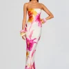 Outlet - Keaton Silk Dress - Bianco Primavera Long Dresses | Dresses