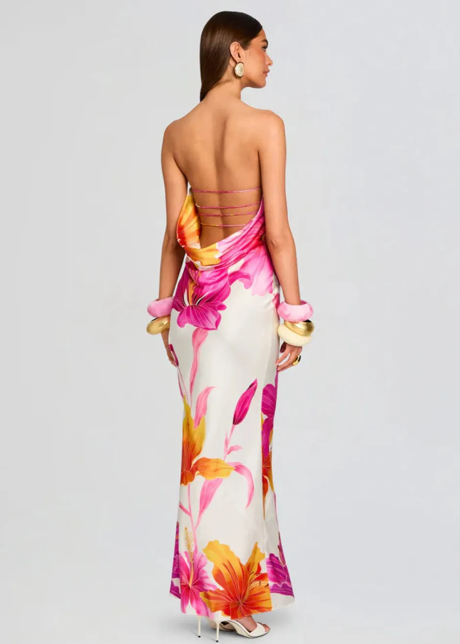 Outlet - Keaton Silk Dress - Bianco Primavera Long Dresses | Dresses