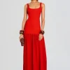 Online - Kennedi Knit Dress - Metallic Geranium Long Dresses | Dresses