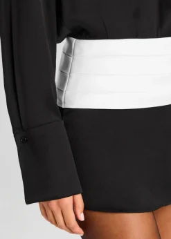 Clearance - Lilliane Shirt Dress - White/Black Dresses