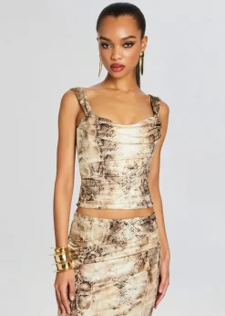Discount - Lowis Top - Vintage Snake Animal Print