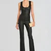 Sale - Mckinnon Denim Jumpsuit - Coated Black Pants Jumpsuits