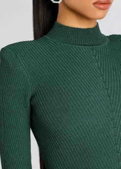 Sale - Sydonie Knit Dress - Metallic Pine Mini Dresses | Dresses