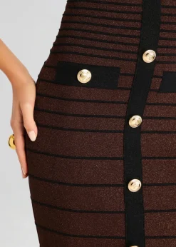 Sale - Weyla Knit Dress - Metallic Earth/Black Dresses