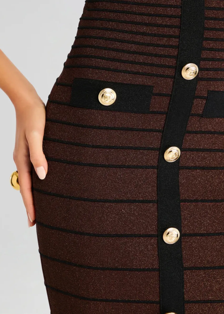 Sale - Weyla Knit Dress - Metallic Earth/Black Dresses