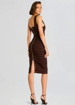 Sale - Weyla Knit Dress - Metallic Earth/Black Dresses