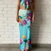 Hot - Ocean Maxi Skirt - Turquoise Long Skirts