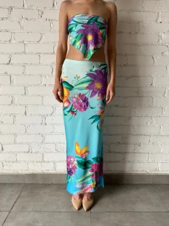 Hot - Ocean Maxi Skirt - Turquoise Long Skirts