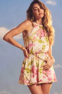 New - Ren Romper - White Lotues Rompers