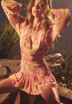 Fashion - Ren Short Dress - Pink Lotues Dresses | Mini Dresses