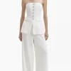 Clearance - Bandeau Crepe Jumpsuit - White Pants Jumpsuits